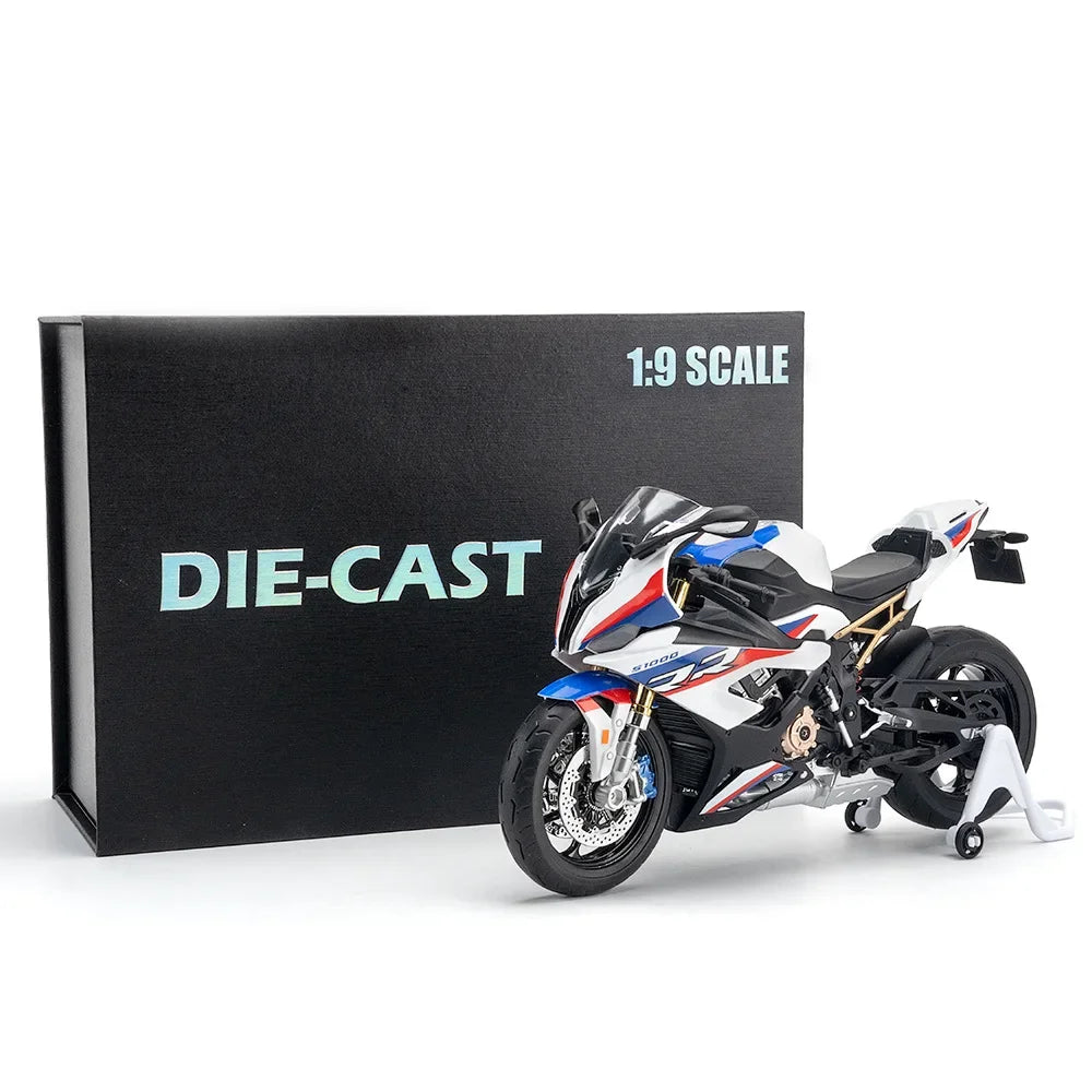 1/9 Kawasaki H2R Alloy Motorcycle Models Gift Box Series Diecasts Simulation Motorbike Vehicle Model Toys for Kids Birthday Gift