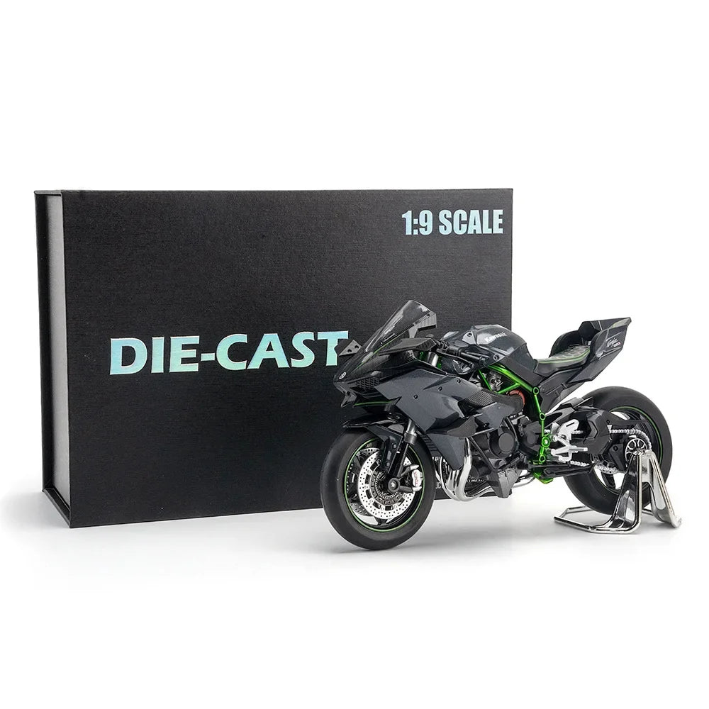 1/9 Kawasaki H2R Alloy Motorcycle Models Gift Box Series Diecasts Simulation Motorbike Vehicle Model Toys for Kids Birthday Gift