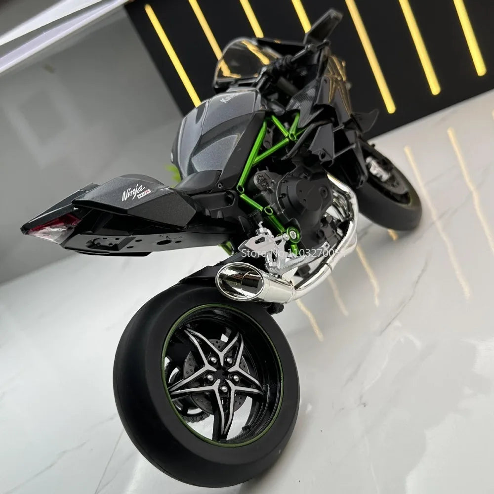 1/9 Kawasaki H2R Alloy Motorcycle Models Gift Box Series Diecasts Simulation Motorbike Vehicle Model Toys for Kids Birthday Gift