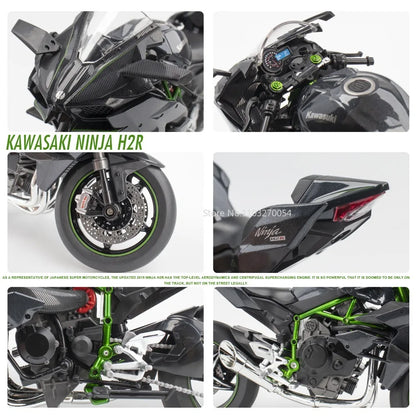 1/9 Kawasaki H2R Alloy Motorcycle Models Gift Box Series Diecasts Simulation Motorbike Vehicle Model Toys for Kids Birthday Gift