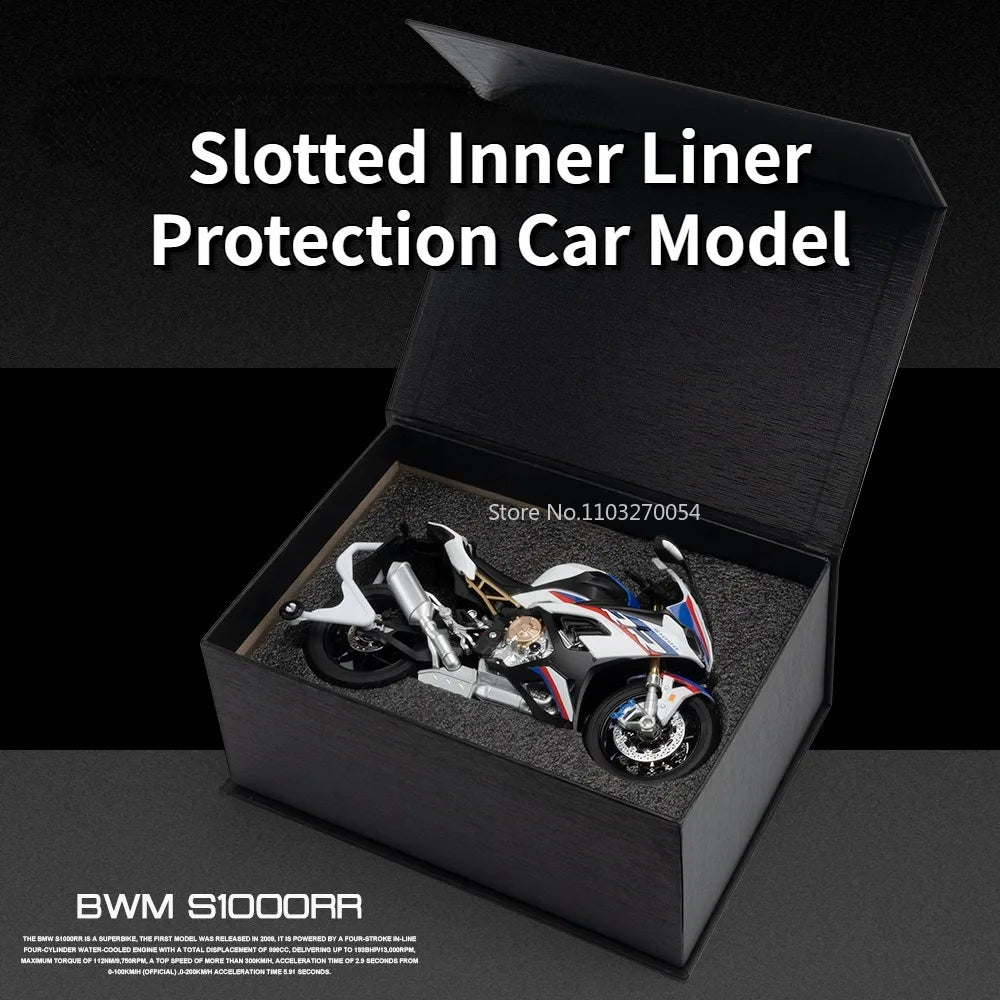 1/9 Kawasaki H2R Alloy Motorcycle Models Gift Box Series Diecasts Simulation Motorbike Vehicle Model Toys for Kids Birthday Gift